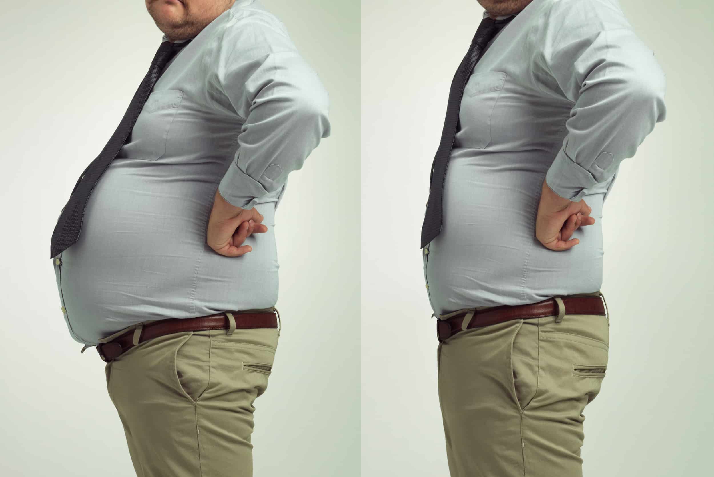Male 50s Before and After a Drug-Free Weight Loss